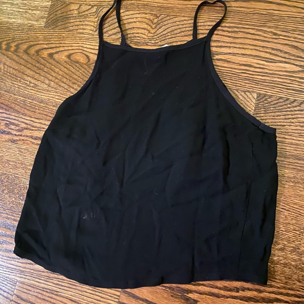 Black Open Back Tank Top